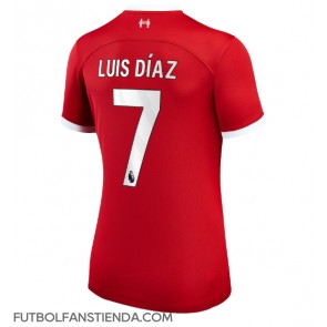 Liverpool Luis Diaz #7 Primera Equipación Mujer 2023-24 Manga Corta